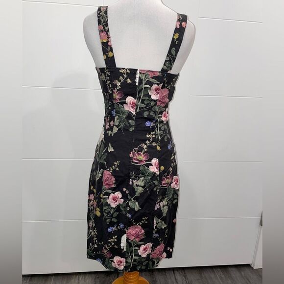 Black denim, overalls, Level 99 floral Amelia dress - Picture 9 of 11